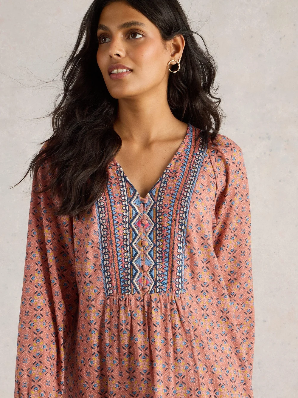 Robe brodée Abigail - Pink Mlt - 52/R Image 1