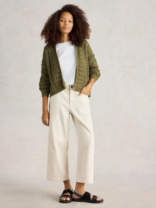 CARDIGAN CROCHET CASEY - Khaki Grn - M Image 2
