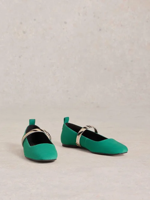 Ballerines en cuir à lanières Minnie - Brt Green - 36 Image 2