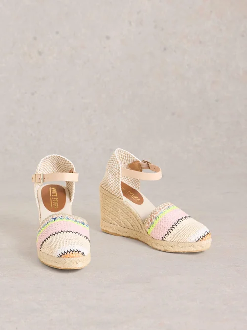 Espadrilles compensées au crochet - Ivory Mlt - 41 Image 2