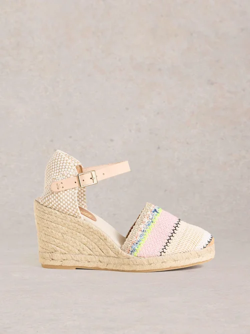 Espadrilles compensées au crochet - Ivory Mlt - 41 Image 1