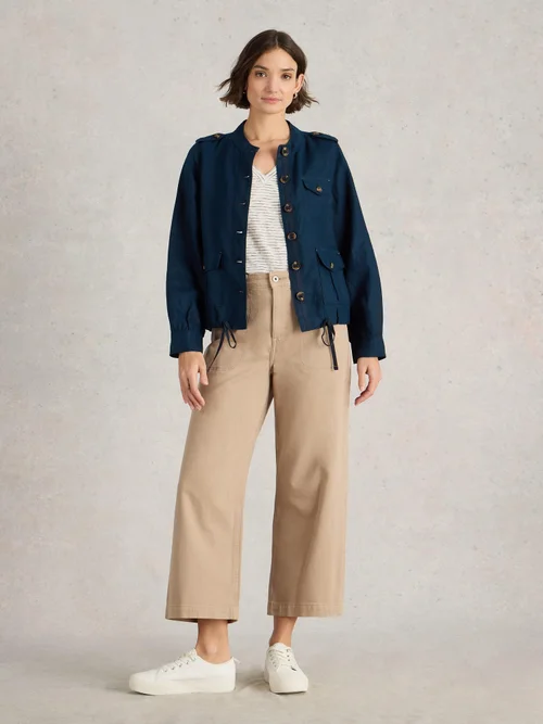 Veste utilitaire demi en lin - Dark Navy - 52 Image 2
