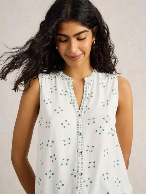 CHEMISE SANS MANCHES TULIP - White Pr - 52 Image 3