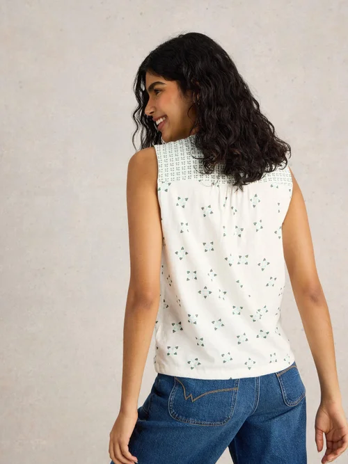 CHEMISE SANS MANCHES TULIP - White Pr - 52 Image 4