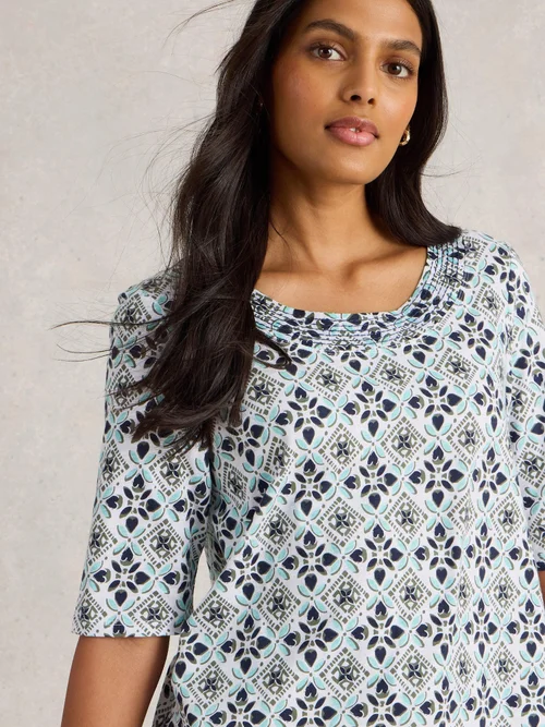 T-SHIRT EN JERSEY WEAVER - White Pr - 34 Image 3
