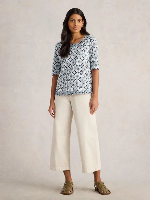 T-SHIRT EN JERSEY WEAVER - White Pr - 34 Image 2