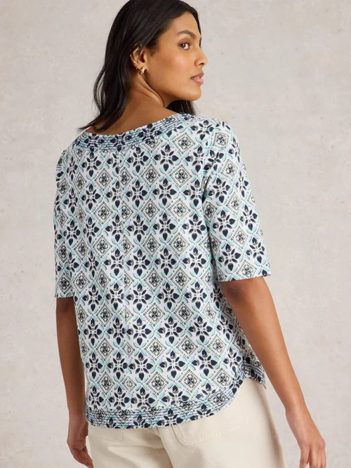 T-SHIRT EN JERSEY WEAVER - White Pr - 34 Image 4