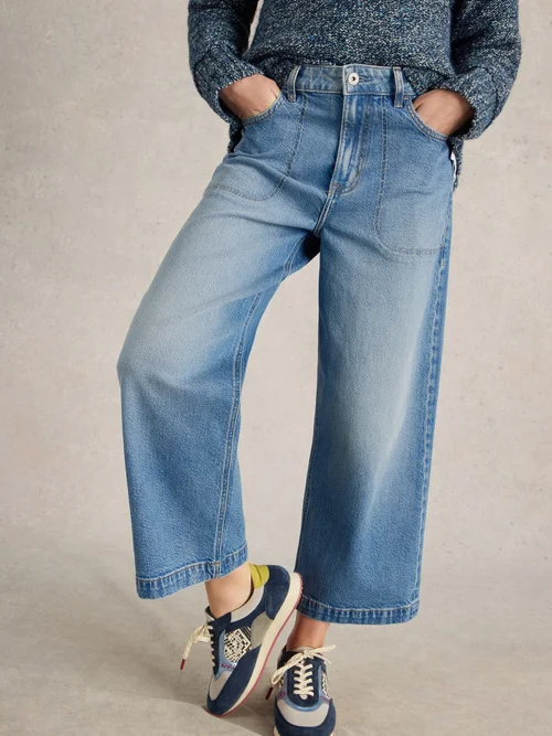 7/8-Jeans Tia mit weitem Bein - Mid Denim - 46/R Image 1