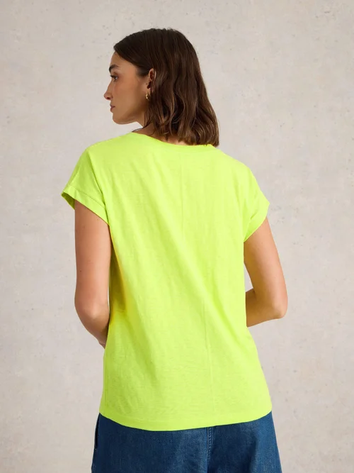 T-Shirt À Encolure En V Nelly - Brt Yellow - 52 Image 4