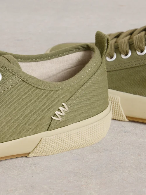 Baskets À Lacets En Toile Pippa - Khaki Grn - 41 Image 3