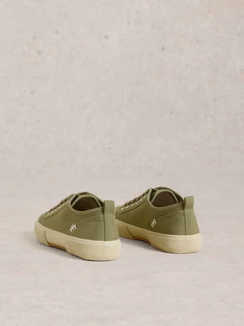 Baskets À Lacets En Toile Pippa - Khaki Grn - 41 Image 4