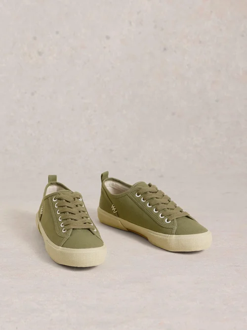 Baskets À Lacets En Toile Pippa - Khaki Grn - 41 Image 2
