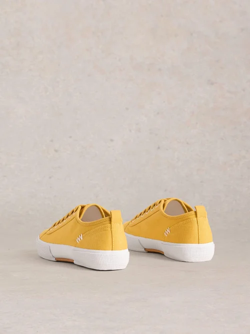 Baskets À Lacets En Toile Pippa - Mid Yellow - 36 Image 4