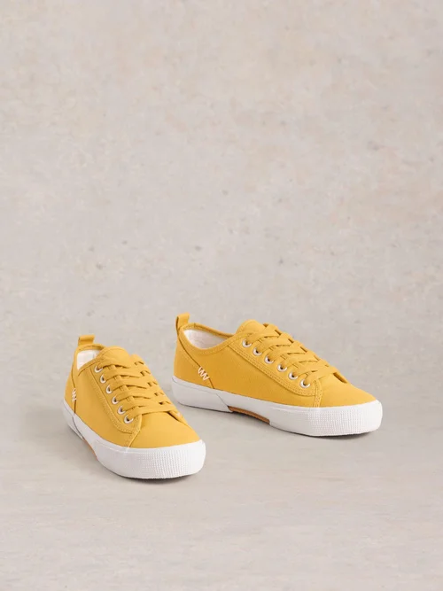 Baskets À Lacets En Toile Pippa - Mid Yellow - 36 Image 2