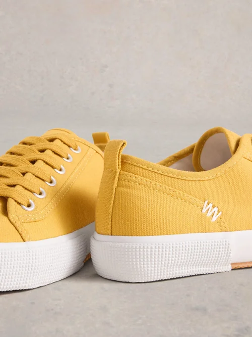 Baskets À Lacets En Toile Pippa - Mid Yellow - 36 Image 3