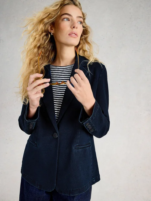 Blazer en jersey Evelyn - Dk Denim - 52 Image 3