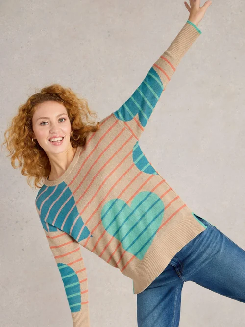 Pull Olive Heart - Nat Mlt - 52 Image 1