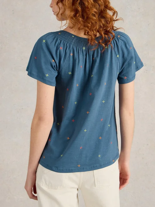TOP BRODÉ LUELLA - Navy Multi - 52 Image 4