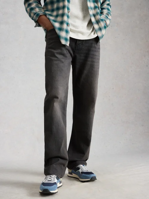Jean droit Eastwood avec braguette zippée - Washed Blk - 40/R Image 3
