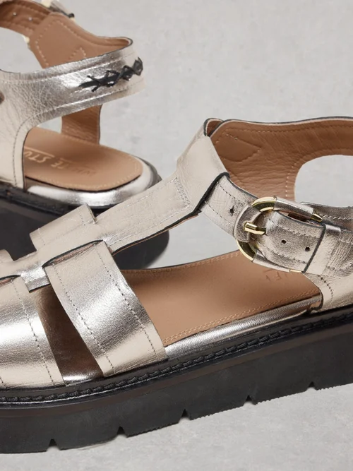 Sandales en cuir Rose - Pewter Met - 41 Image 2