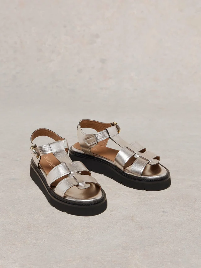 Sandales en cuir Rose