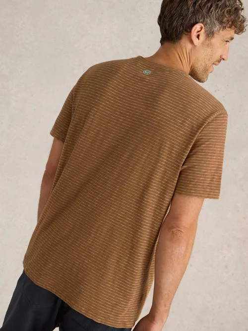 T-shirt à manches courtes à rayures Suffolk - Mid Brown - XXXL Image 4