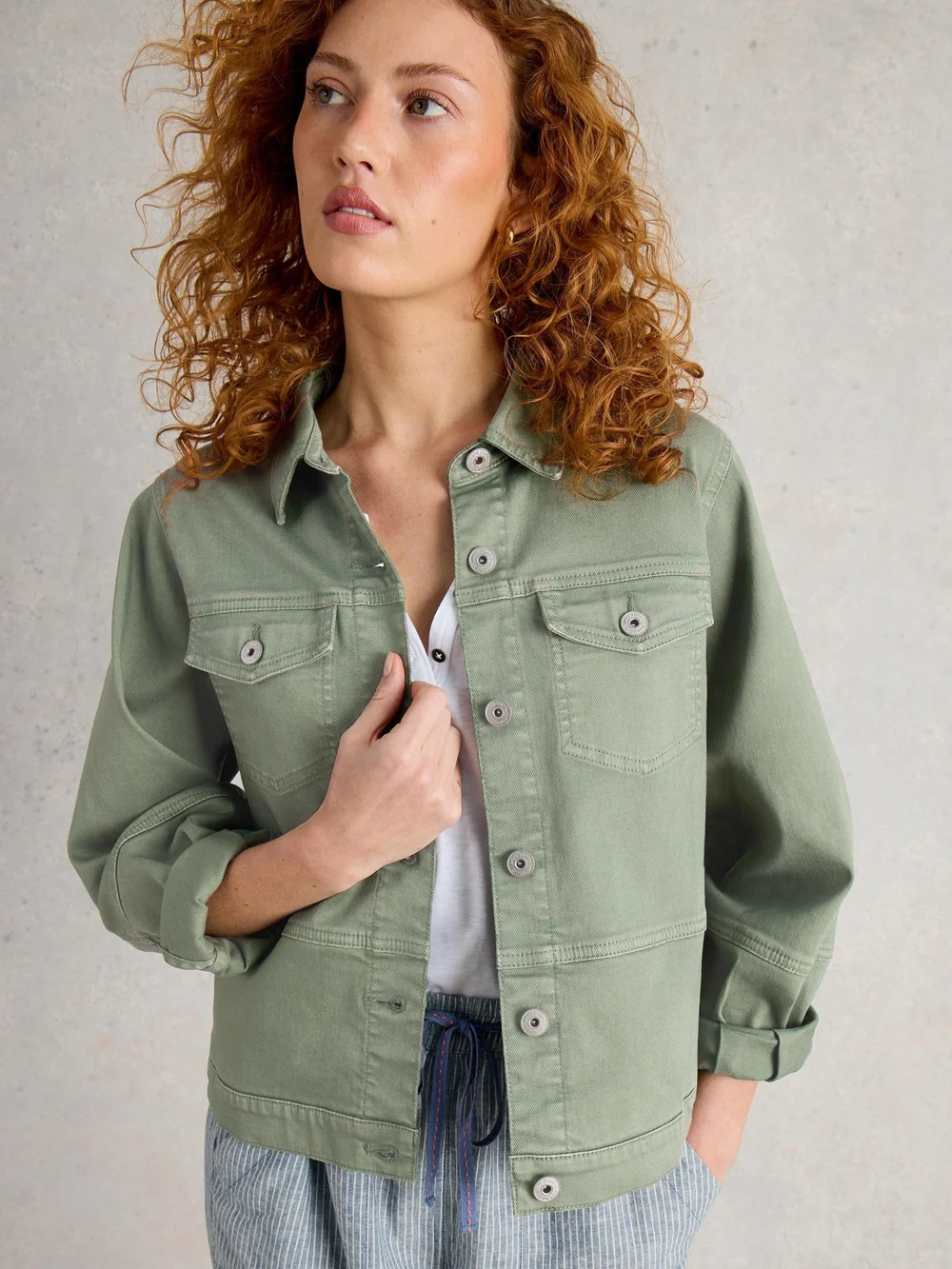 Veste En Denim Camille - Mid Green - 52/R Image 1