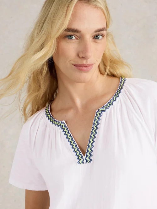 TOP BRODÉ LUCIA - White Mlt - 48 Image 3