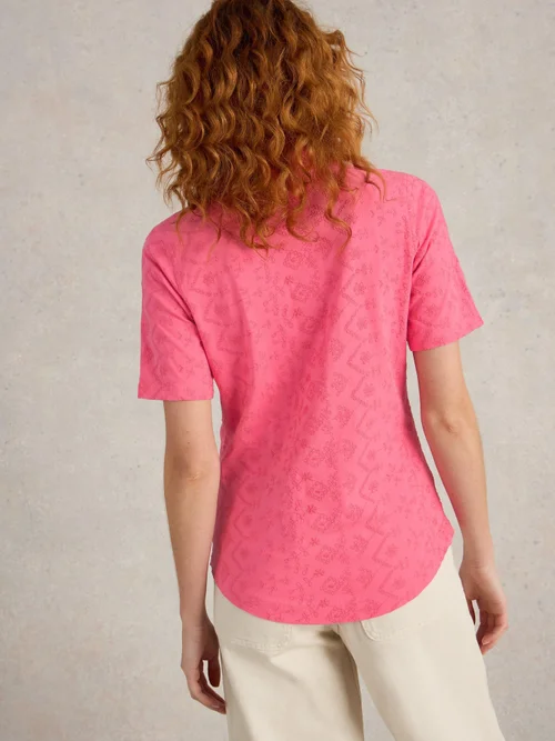 CHEMISE ANNIE SS BRODERIE - Brt Pink - 52 Image 4