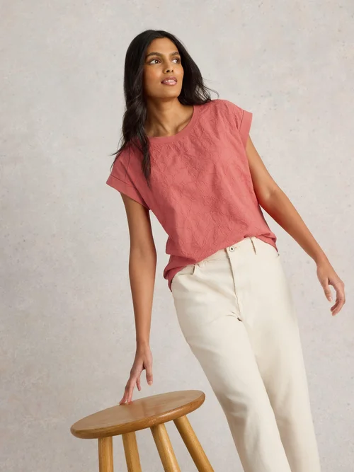 T-SHIRT BRODÉ BETTY - Mid Pink - 50 Image 1
