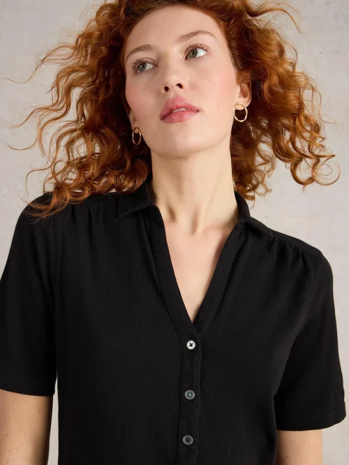 Chemise En Jersey À Manches Courtes Annie - Pure Blk - 48 Image 3