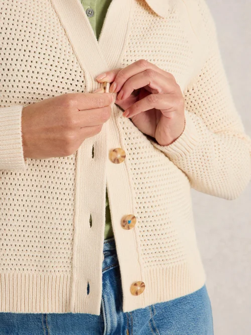 Cardigan à col Chaterly - Nat White - XL Image 3