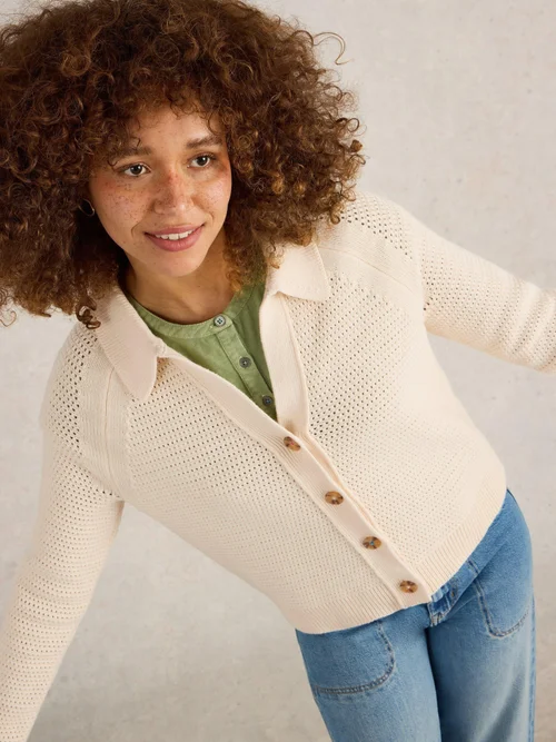 Cardigan à col Chaterly - Nat White - XL Image 1