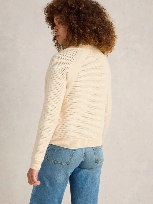 Cardigan à col Chaterly - Nat White - XL Image 4