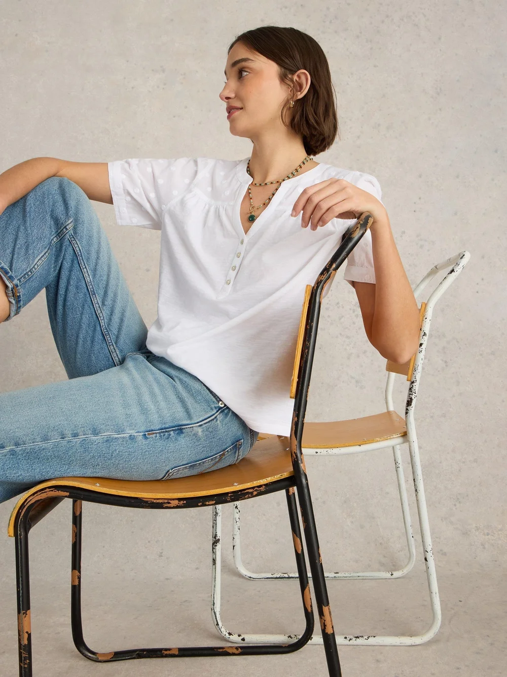 Top Brodé Ellie - Bril White - 50 Image 1