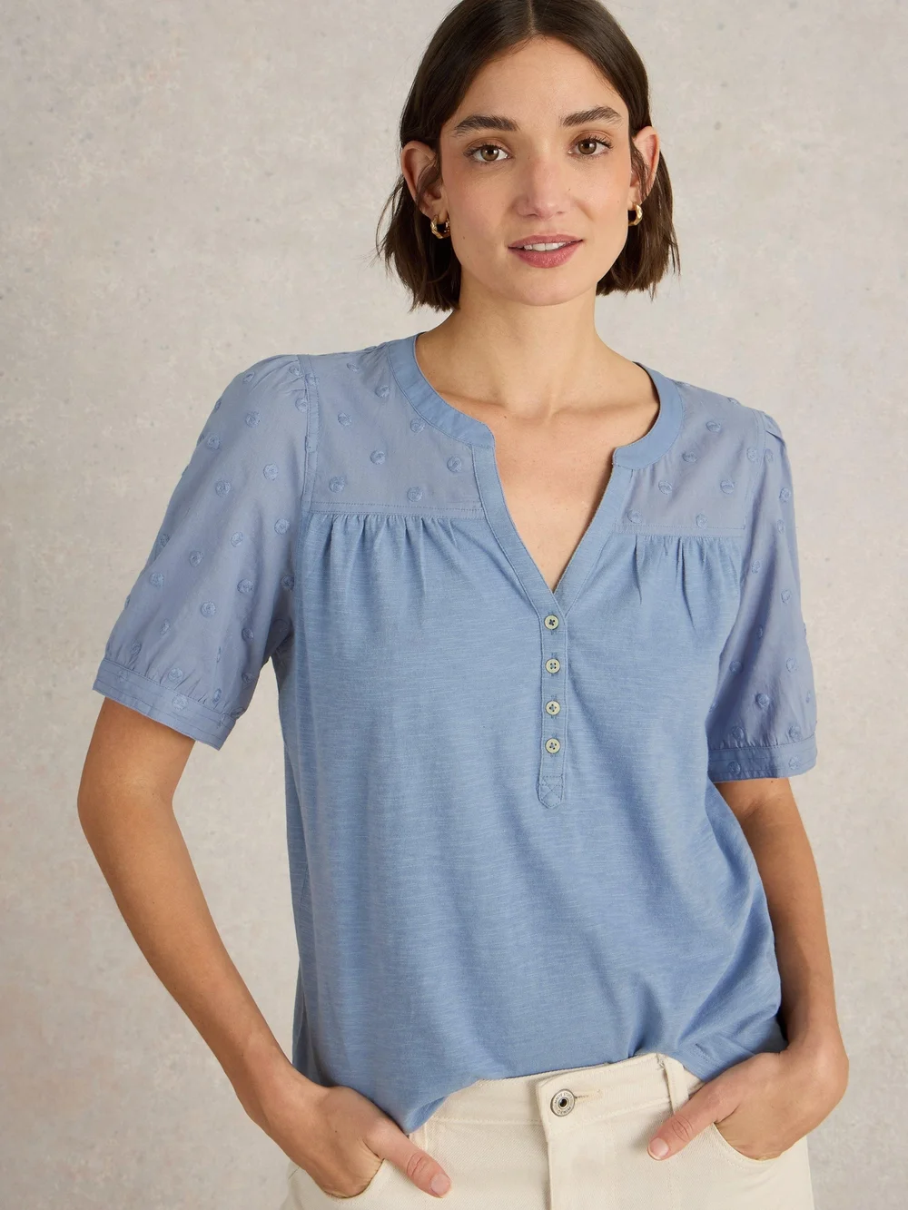 Top Brodé Ellie - Mid Blue - 52 Image 1