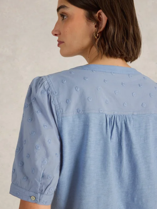Top Brodé Ellie - Mid Blue - 52 Image 3