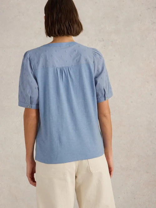 Top Brodé Ellie - Mid Blue - 52 Image 4