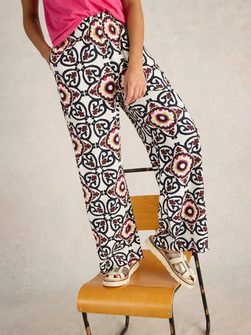 Pantalon en lin mélangé Lucy - White Pr - 52/R Image 1