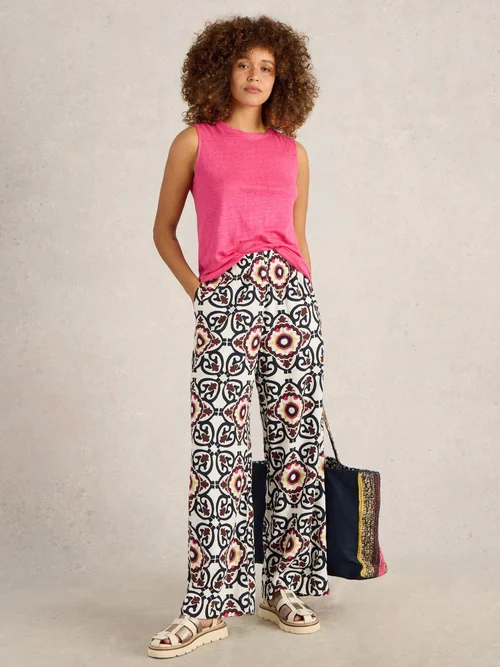 Pantalon en lin mélangé Lucy - White Pr - 52/R Image 2