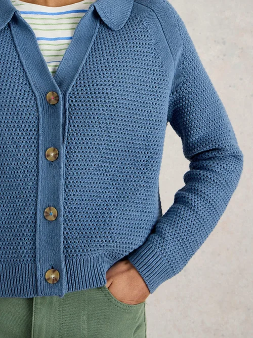 Cardigan à col Chaterly - Mid Blue - XL Image 3