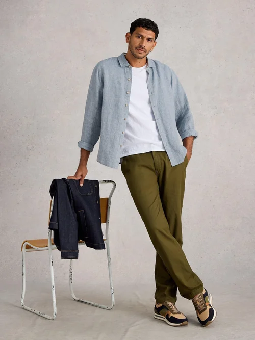 Chemise Longue En Lin Keswick - Chamb Blue - XXXL Image 2