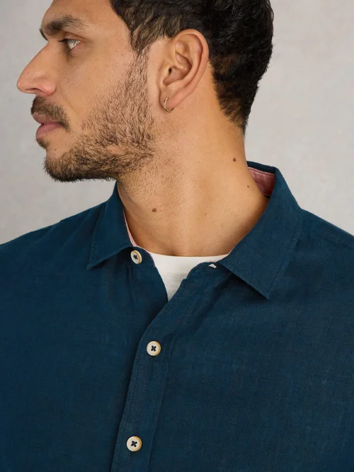 Chemise Longue En Lin Keswick - Dark Navy - XXXL Image 3