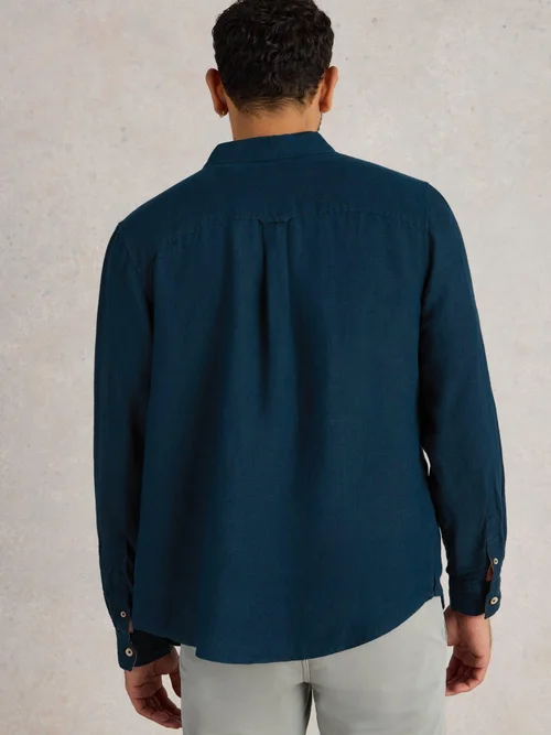 Chemise Longue En Lin Keswick - Dark Navy - XXXL Image 4