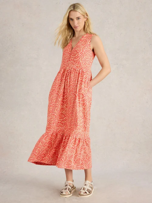 Robe longue en jersey Cameron - Red Pr - 52/R Image 2