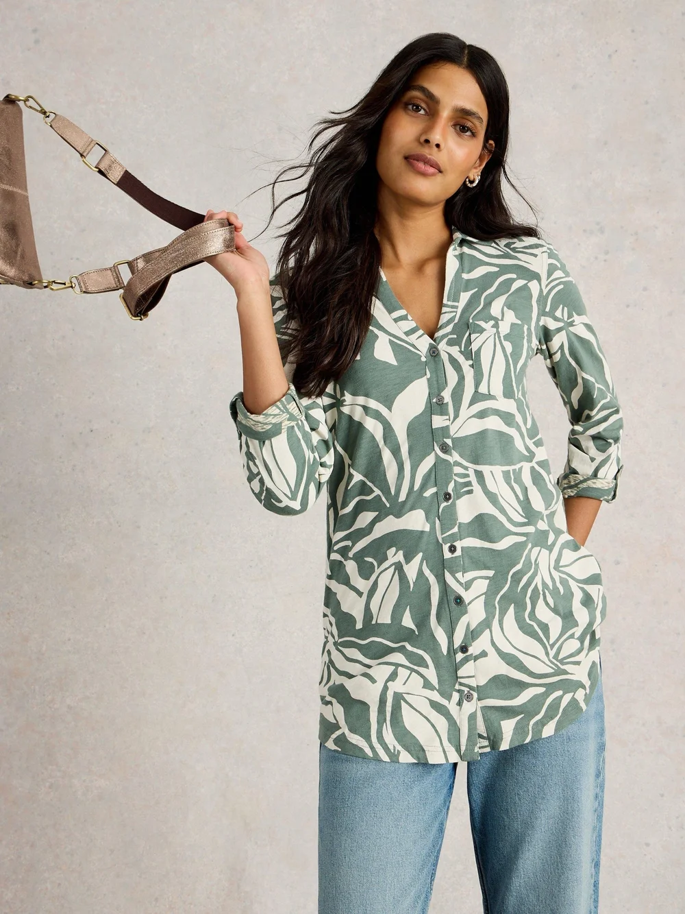 CHEMISE ANNIE LONGUE - Green Pr - 52 Image 1