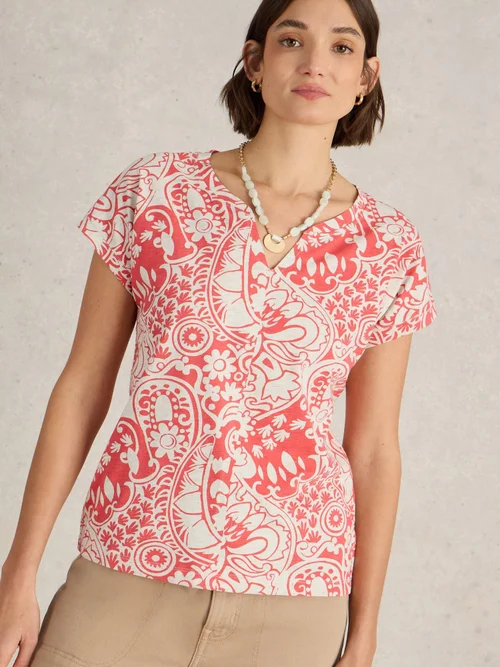 T-Shirt À Encolure En V Nelly - Coral Mlt - 52 Image 3