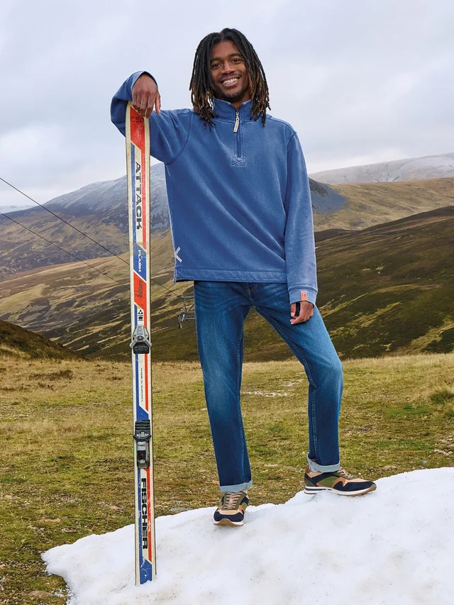 Sweat Demi-Zip En Piqué