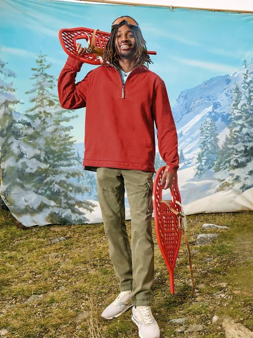Sweat Demi-Zip En Piqué - Red Pr - XXL Image 4