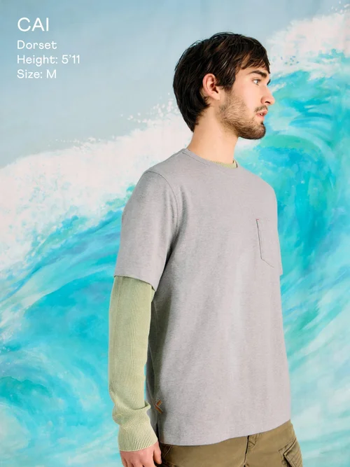 T-shirt à poche - Grey Pr - XXL Image 4
